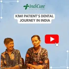 A headshot of two smiling Kiwi women. The image promotes their dental journey in India with IndiCure.